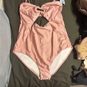 Shade & Shore Pink Cutout One-Piece Swimsuit